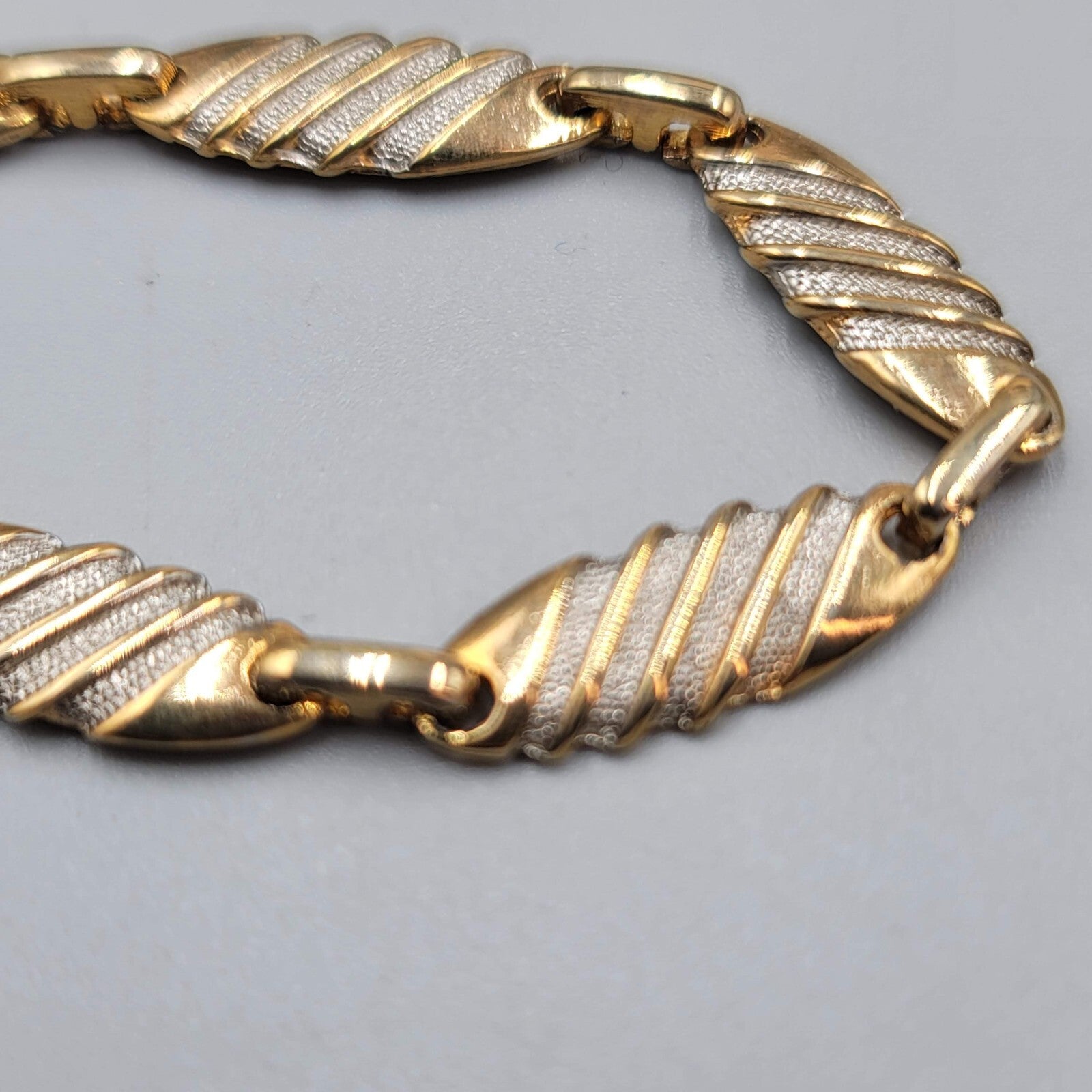 Vintage Bar Chain Necklace Gold Tone Statement 33" Estate Costume Jewelry