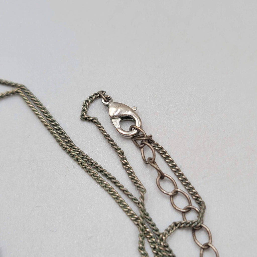 Crystal Flower Snowflake Necklace Silver tone Dainty 16"+