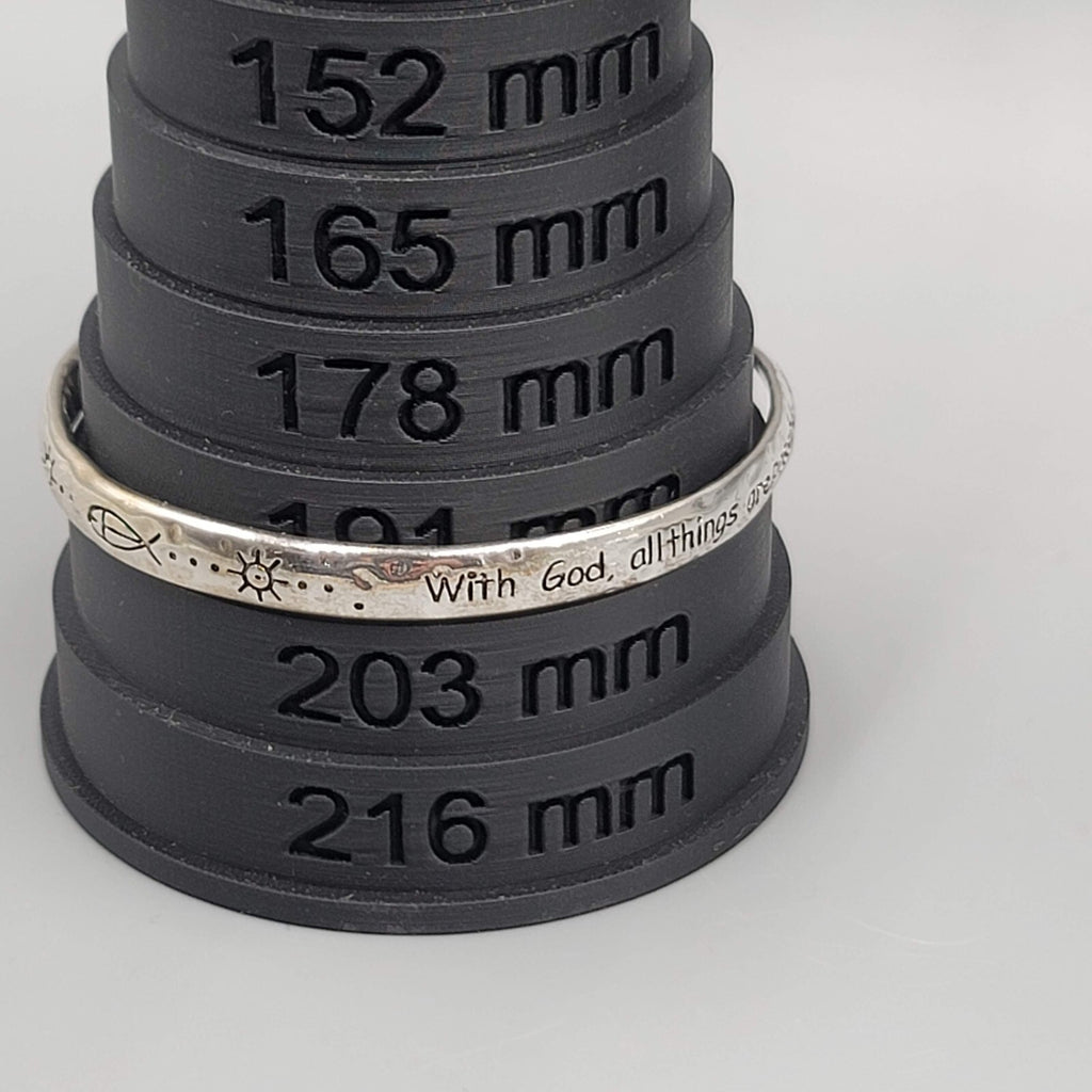 Matthew 19 Scripture Bangle Charm Bracelet Silver tone Fish Charm