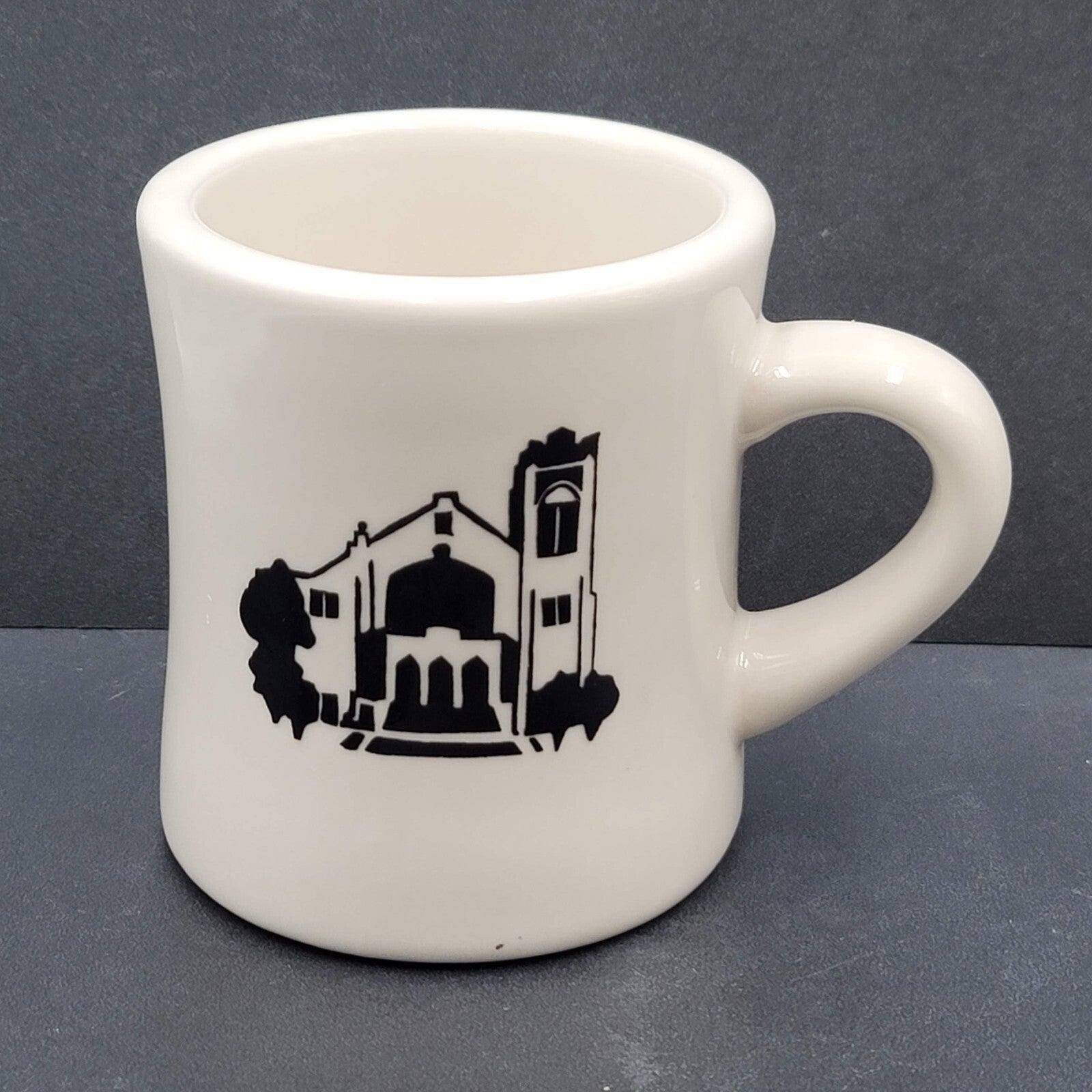 Vintage Munger Place Church Thick Diner Coffee Mug White Black