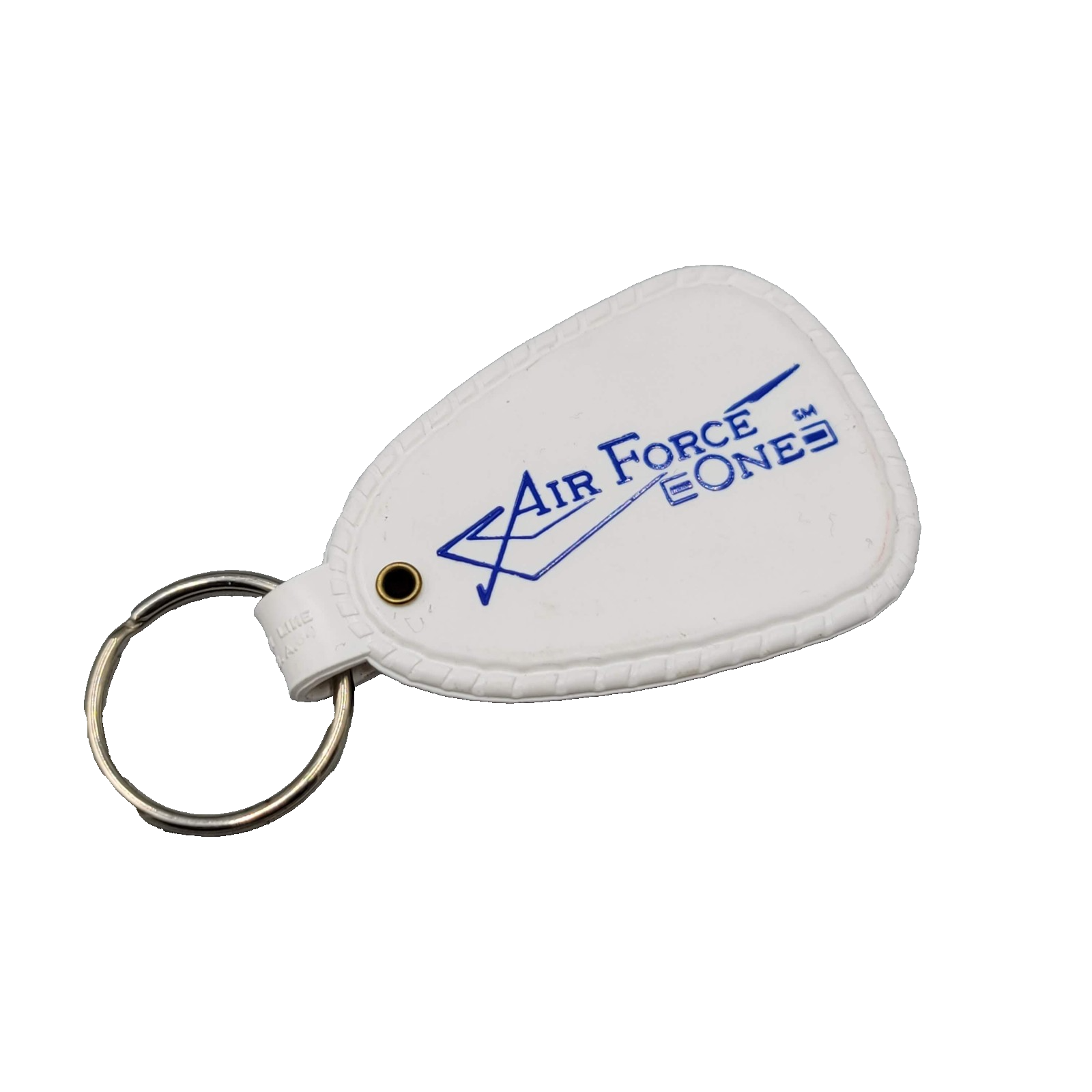 Vintage Air Force One Central Bank Denver White Vinyl Advertising Keychain Promo