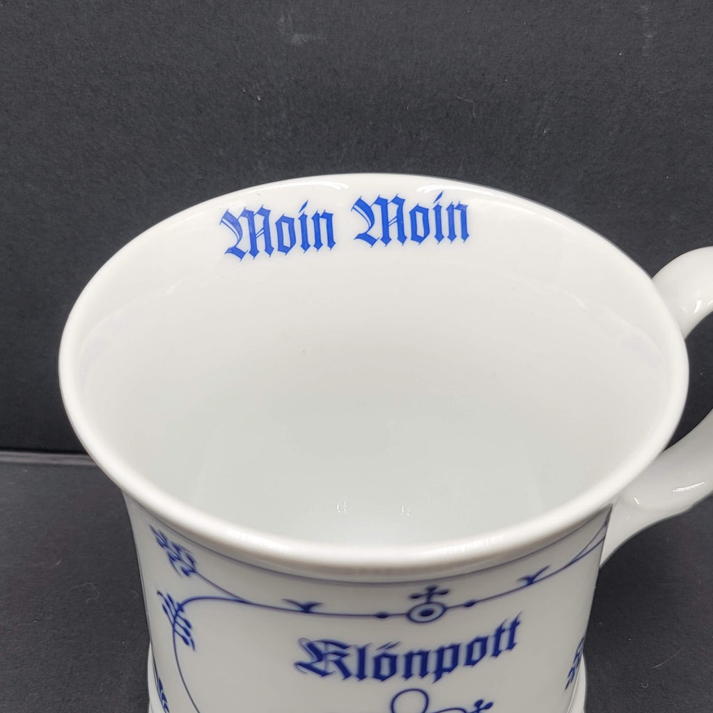 Indian Blue Coffee Mug Finnish White and Blue Tea Cup Ceramic