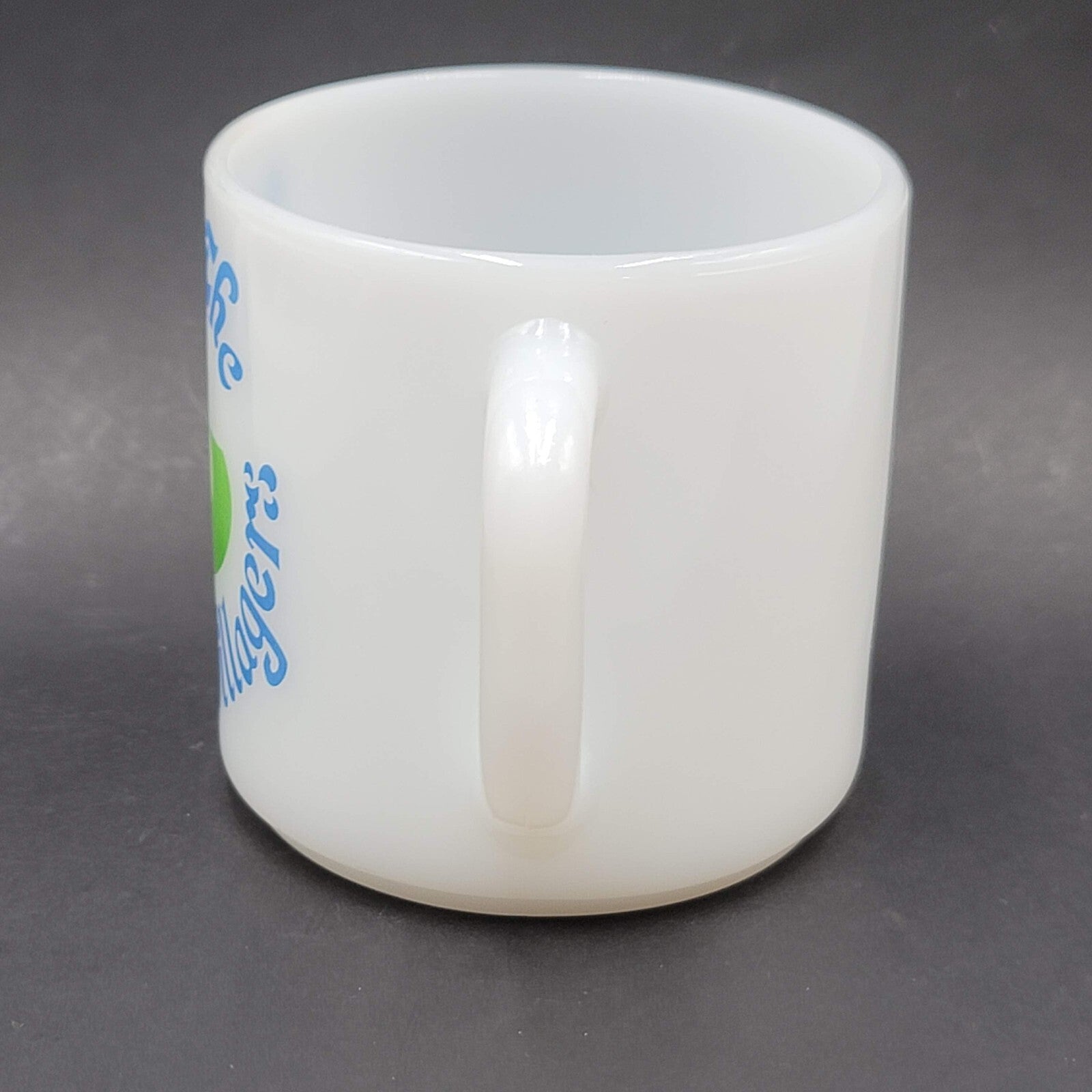 Join the Carefree Villagers Coffee Mug Vintage Milk Glass Fostoria