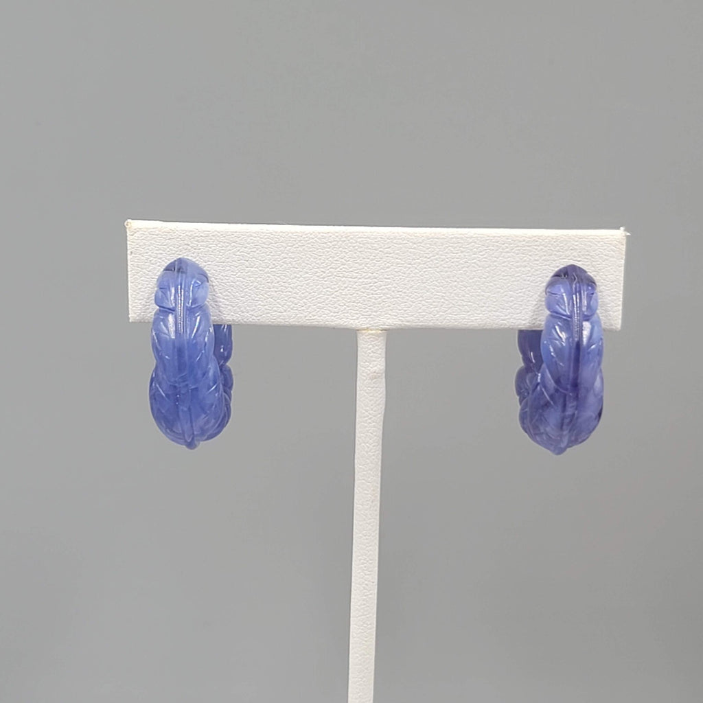 Vintage Avon Clip on Earrings Molded Plastic Purple Hoops 1"