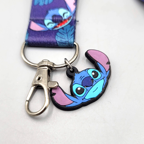 Disney Stitch Lanyard Purple 32 Inch Keychain ID Badge Holder