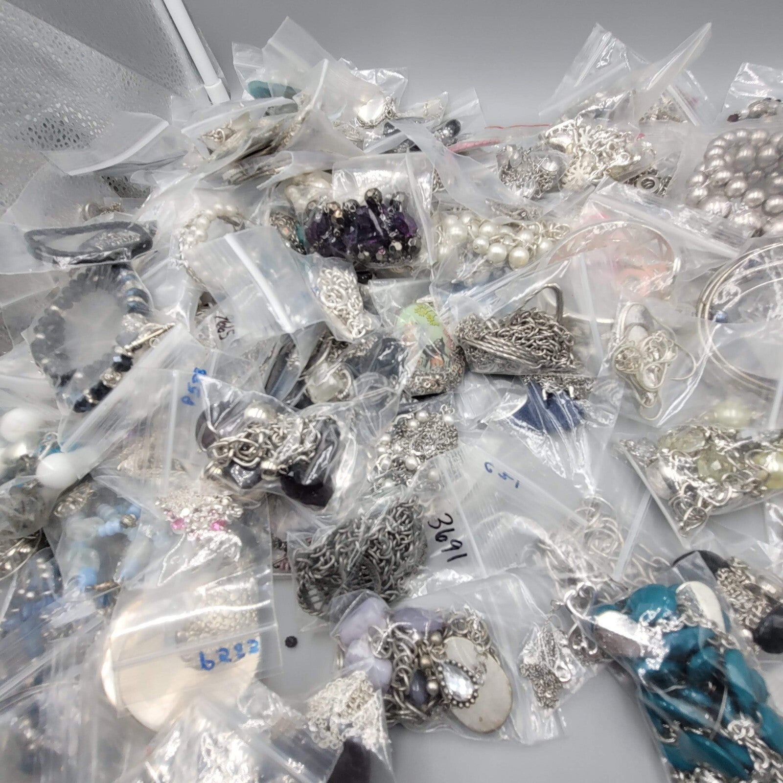 Large Lot of Silver tone Modern Jewelry Necklaces Earrings Bracelet 160+ Pieces!