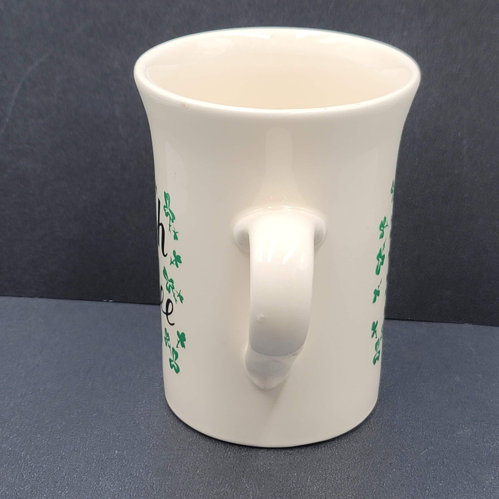 Vintage Carrigohoun Ireland Irish Coffee Mug Tea Cup White Green Shamrocks