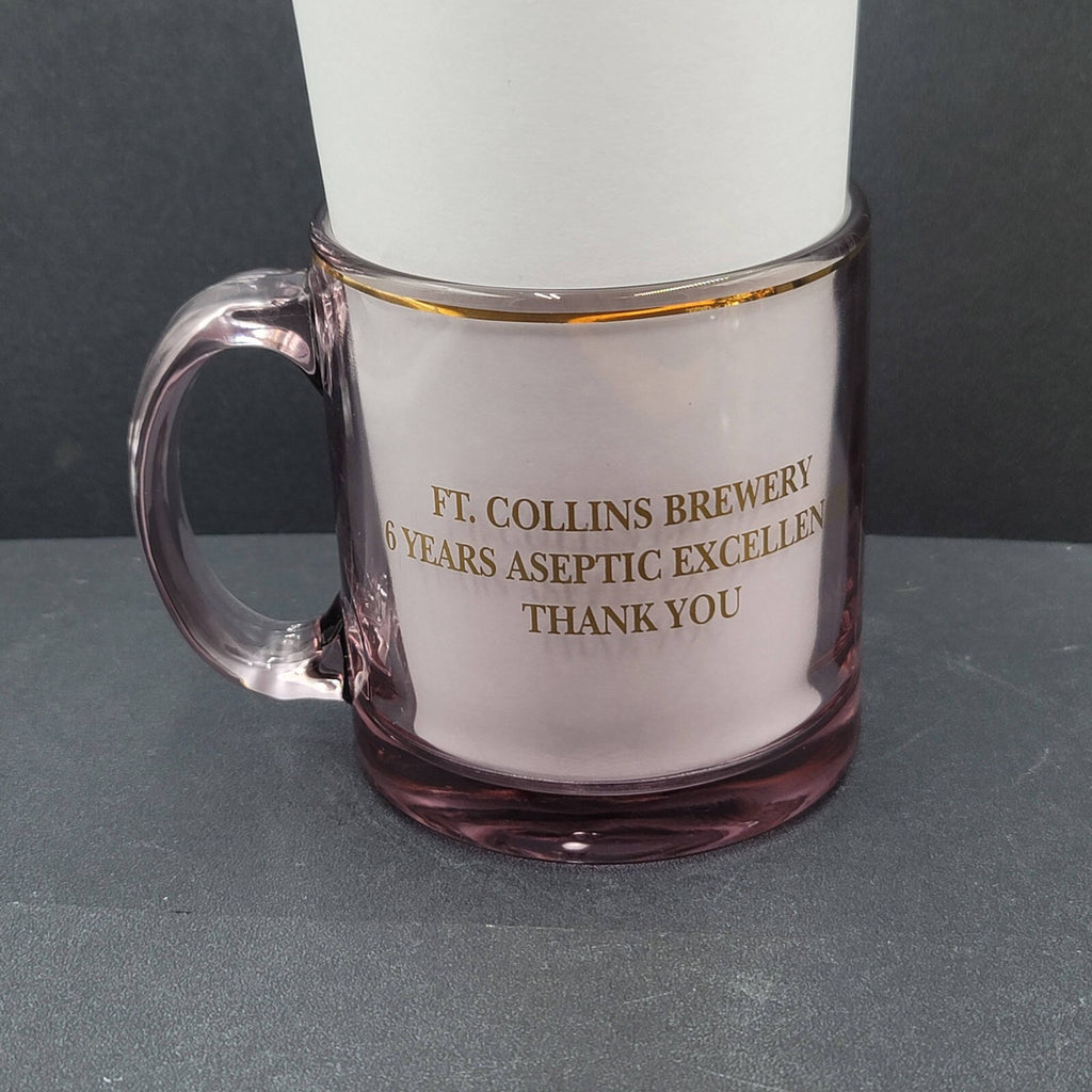 Anheuser Busch Ft Collins Brewery Purple Glass Mug 6 Years Aseptic Excellence