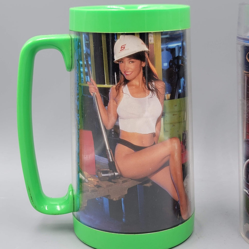 Vintage Snap-On Tools Thermo Serve Mug Lot of 2 Pin-Ups Christy 1991 Randi 1993