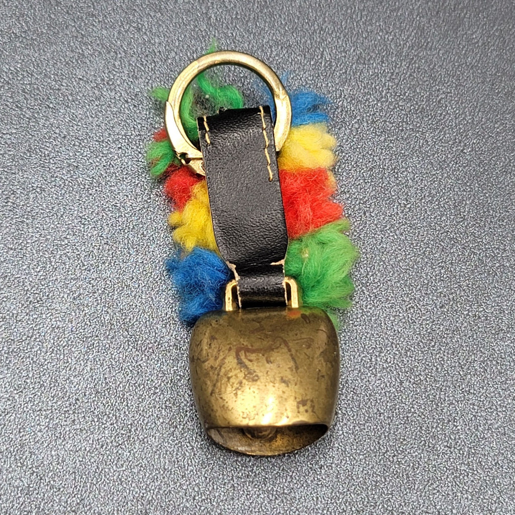 Vintage Tirol Switzerland Bell Travel Souvenir Keychain Key Ring Chain 2.5"