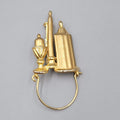 Vintage Candle Charm Brooch Gold Plated 2.25"
