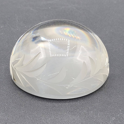 Edinburgh Castle Etched Crystal Round Paperweight 3" Dome