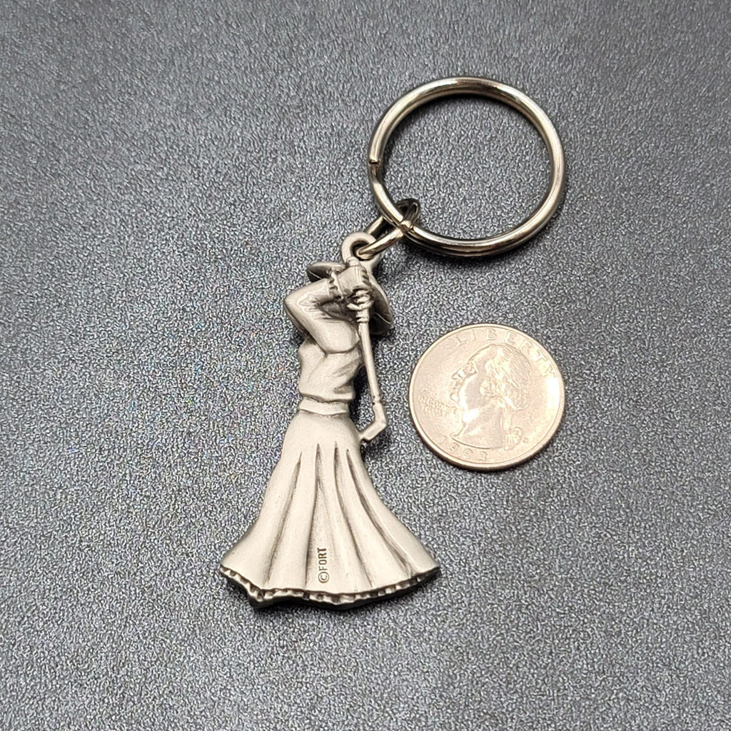 Golf Lady Key Chain by FORT woman golfer charm 