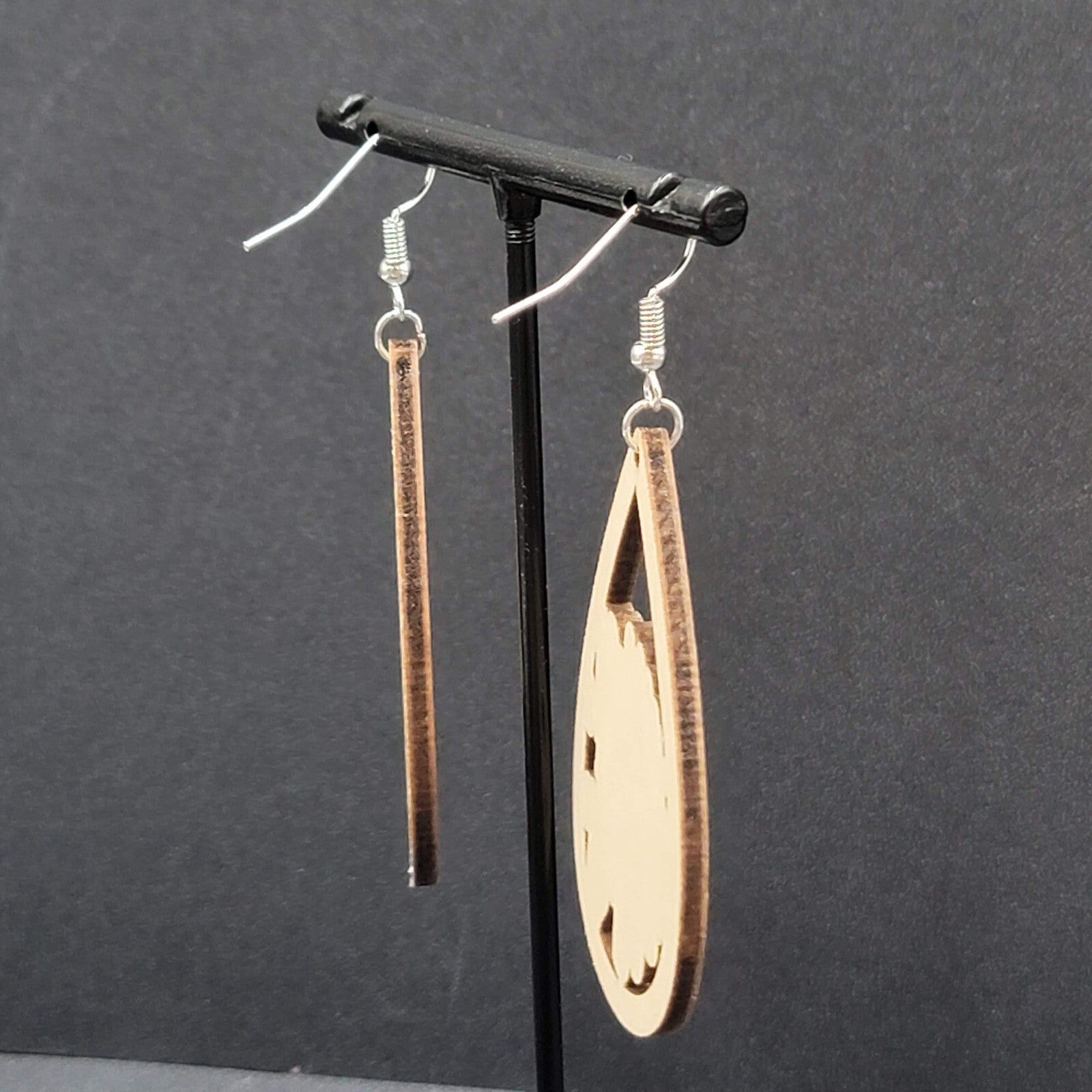 New PRIDE Love is Love Pierced Earrings Rainbow Wood Teardrop Dangle 2.25"