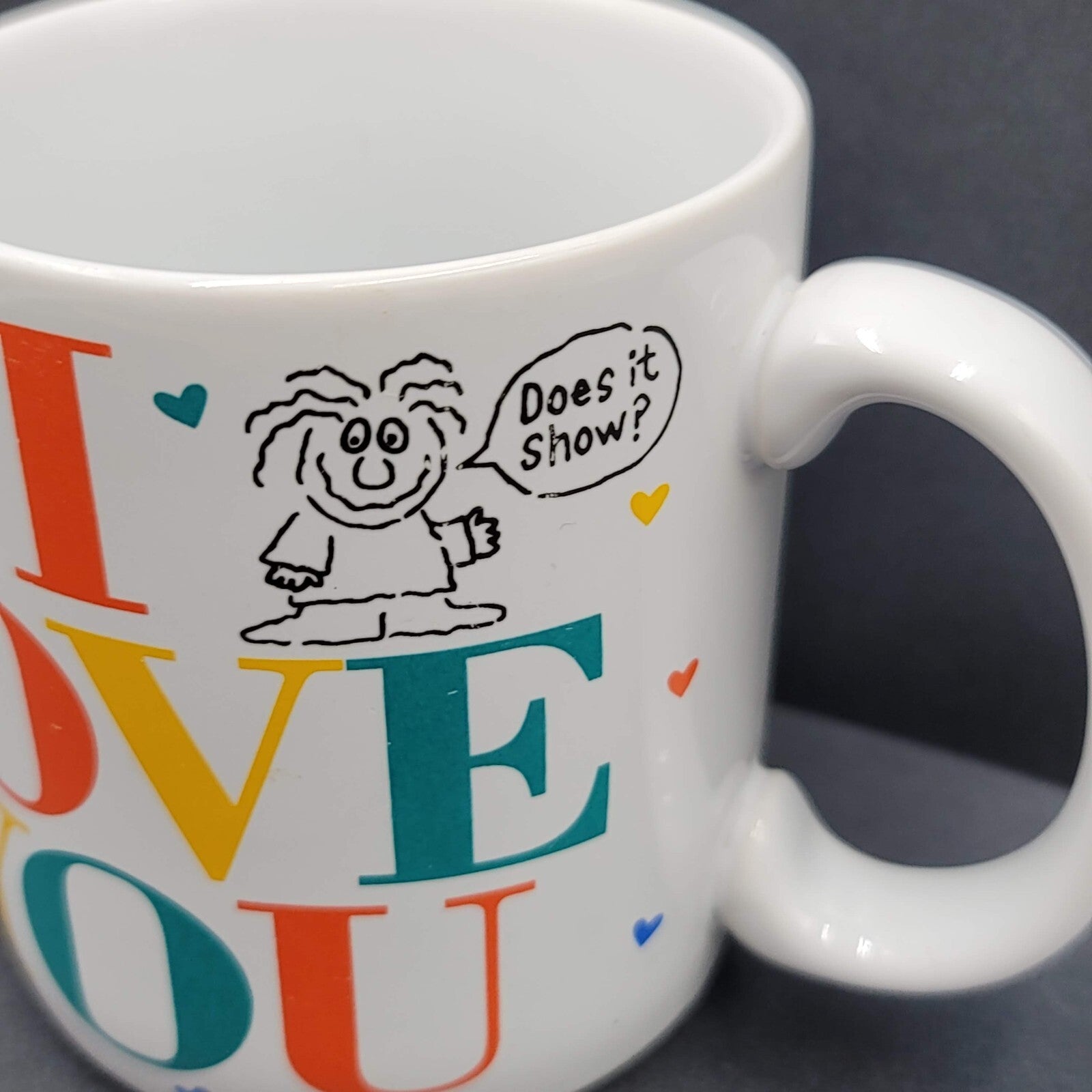 Vintage I Love You Hearts Coffee Mug Tea Cup Ceramic Designers Collection