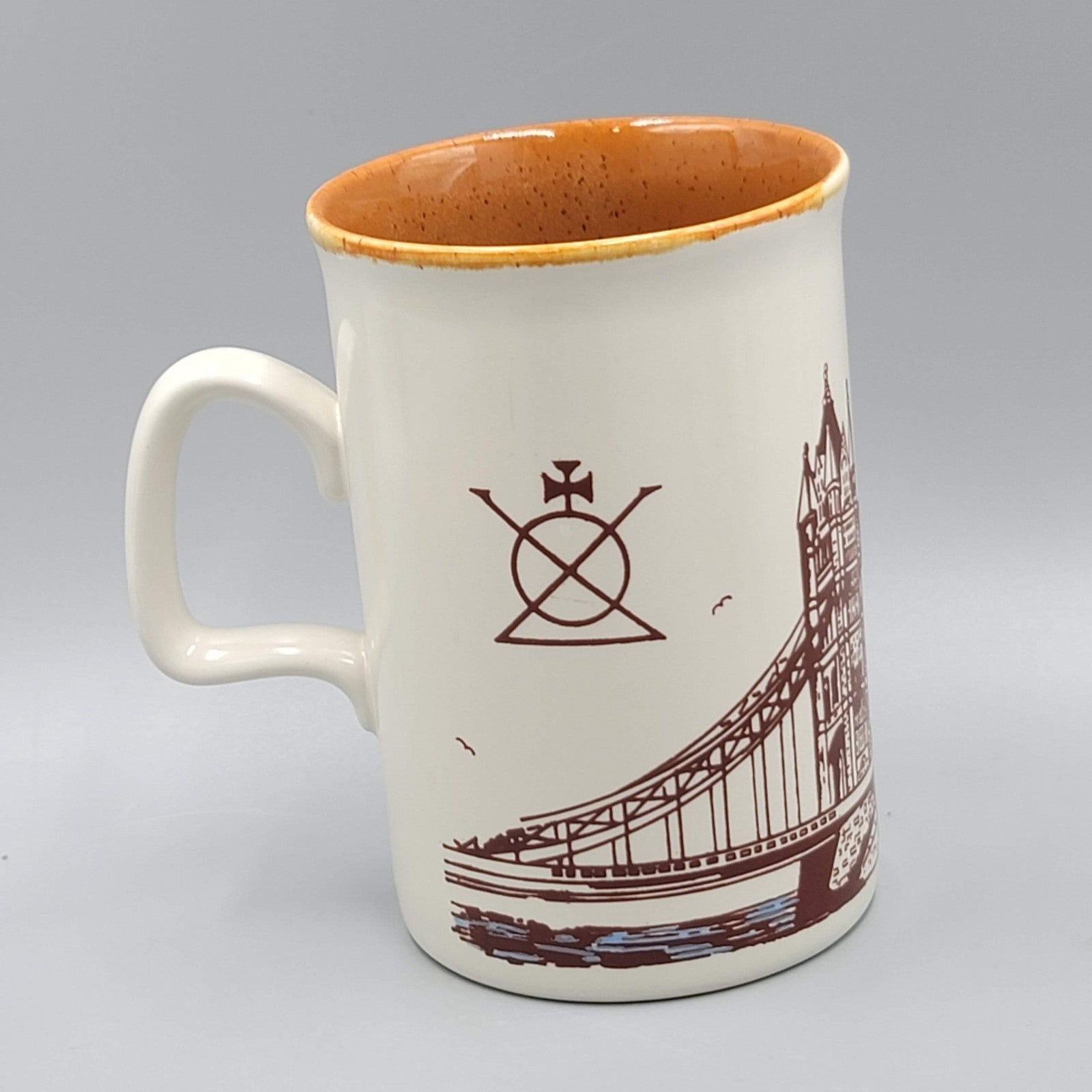 Vintage Tower Bridge Coffee Mug Tea Cup Tan Ceramic