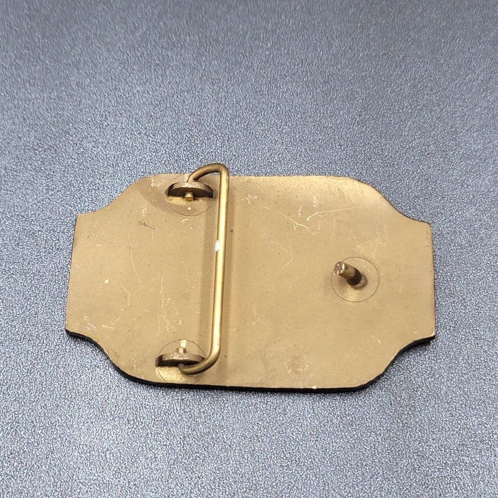 Vintage Solid Brass Belt Buckle WALL STREET WEST 3 1/2" x 2 1/8"