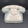 Vintage Ceramic Telephone Bank Tolls Rotary 7" x 5" No stopper