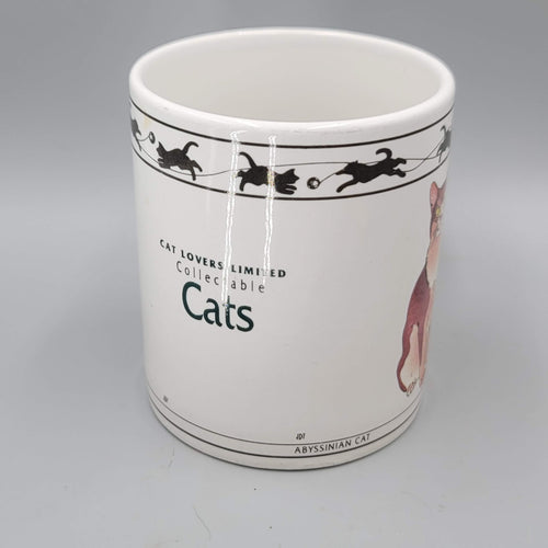 Cat Lovers Limited Coffee Mug Abyssinian Mackerell Tabby Siberian WHITE