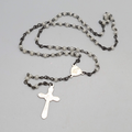 Catholic TINY Rosary Crucifix Translucent Plastic Beads Silver tone