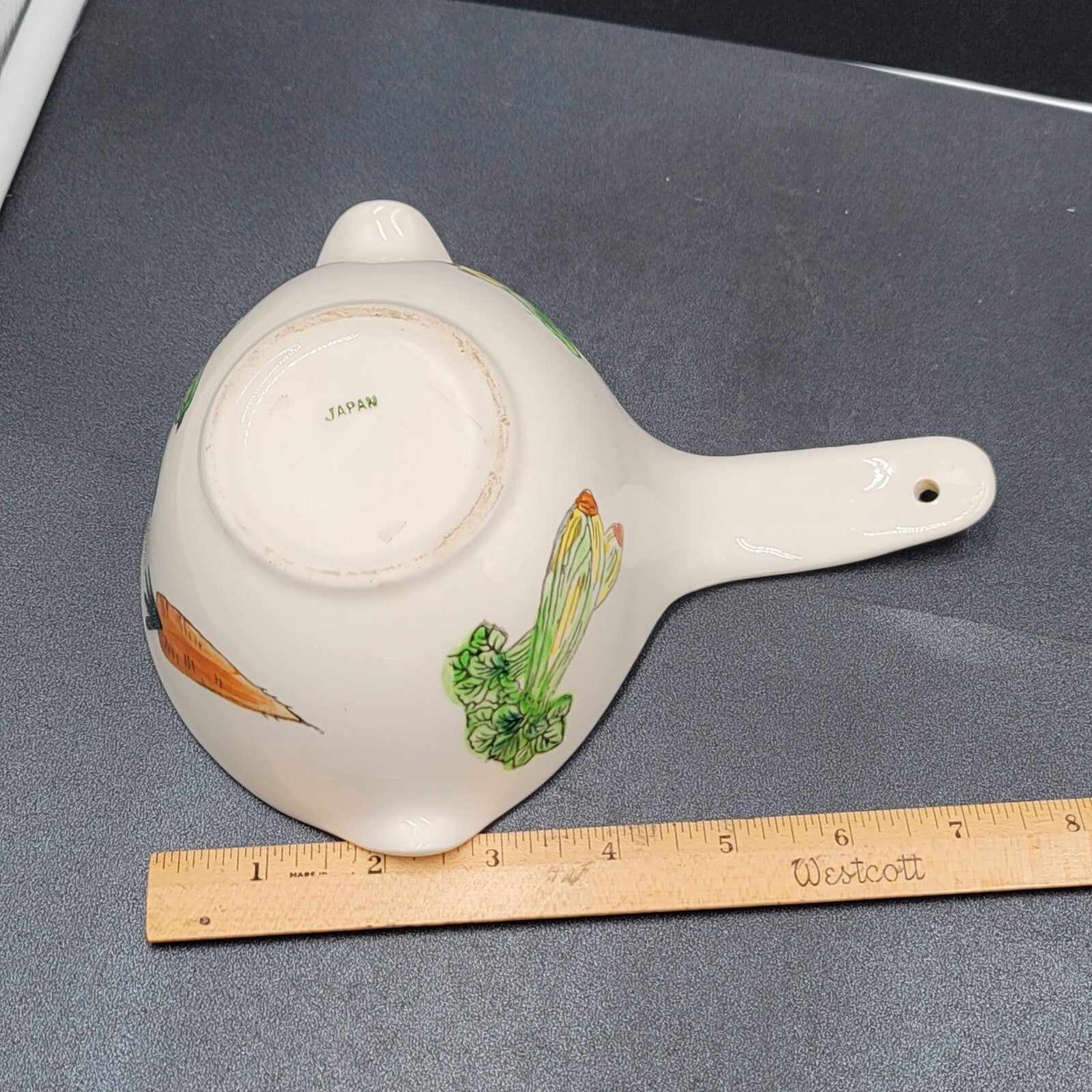 Vintage Ceramic No Drip Gravy Fat Separator Vegetable Design Kitchen King JAPAN
