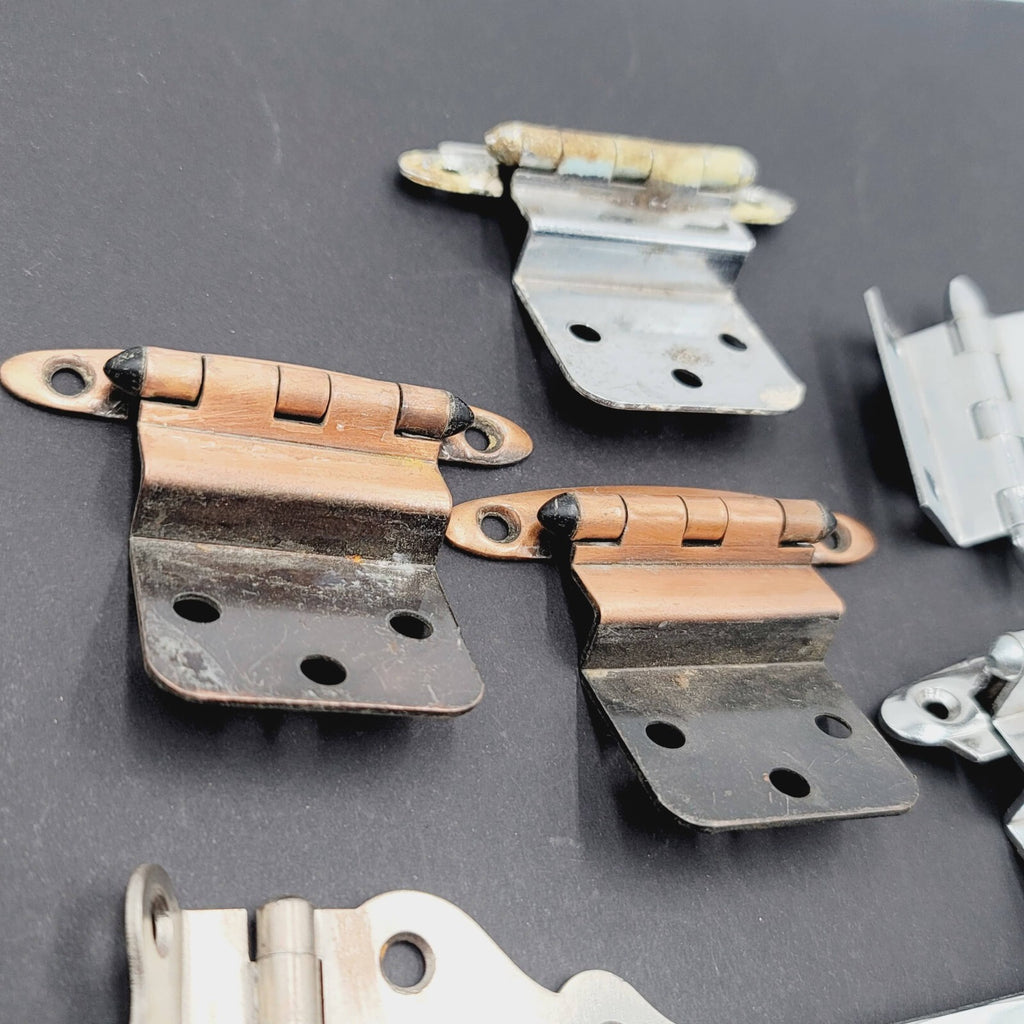 LOT of 10 Vintage Reclaimed Used Cabinet Offset Hinges Mix Lot All Salvaged