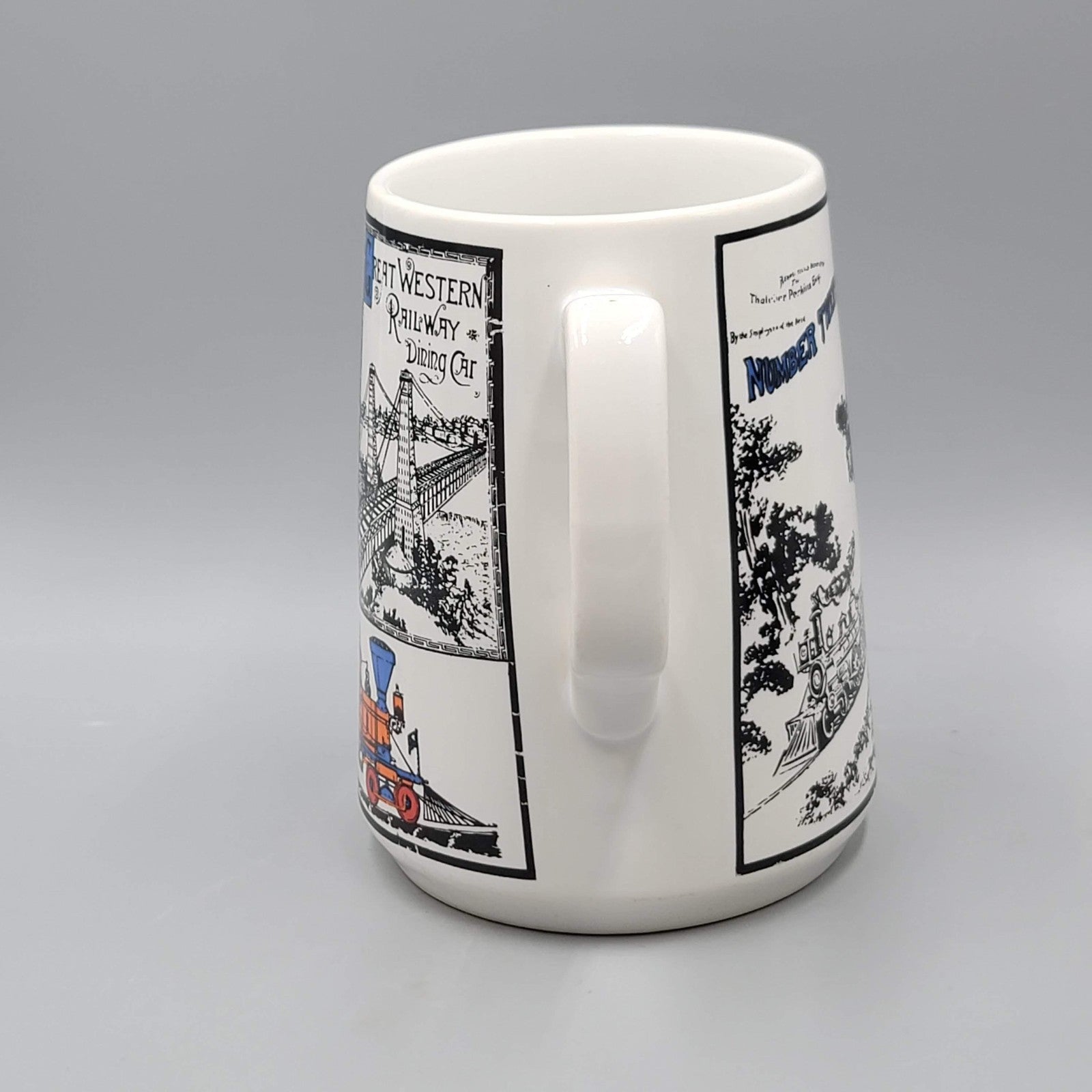 Railroad Poster Ceramic Coffee Mug Cup Train Engines Rock Island L&N MKT Retro