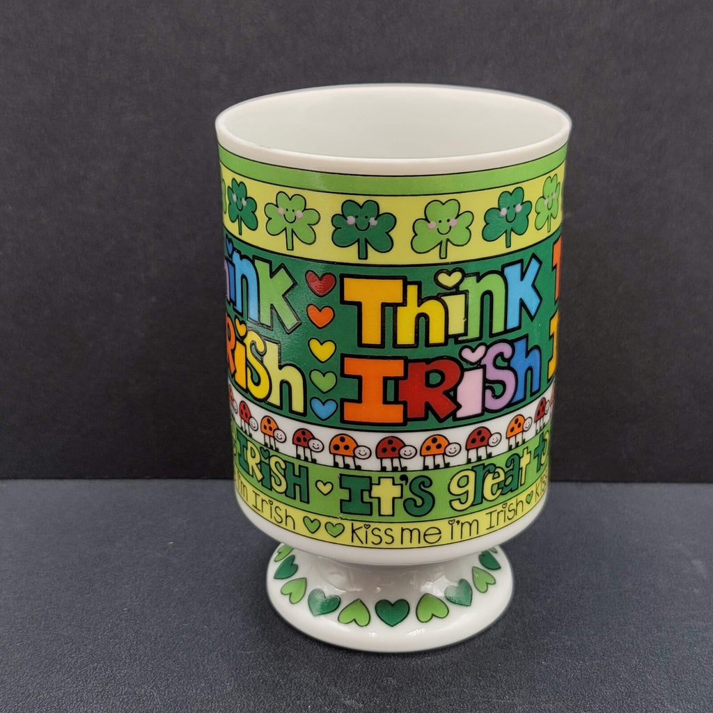 Vintage Courtney Davis Novelty Coffee Mug THINK IRISH Love N Stuff 1984 Enesco