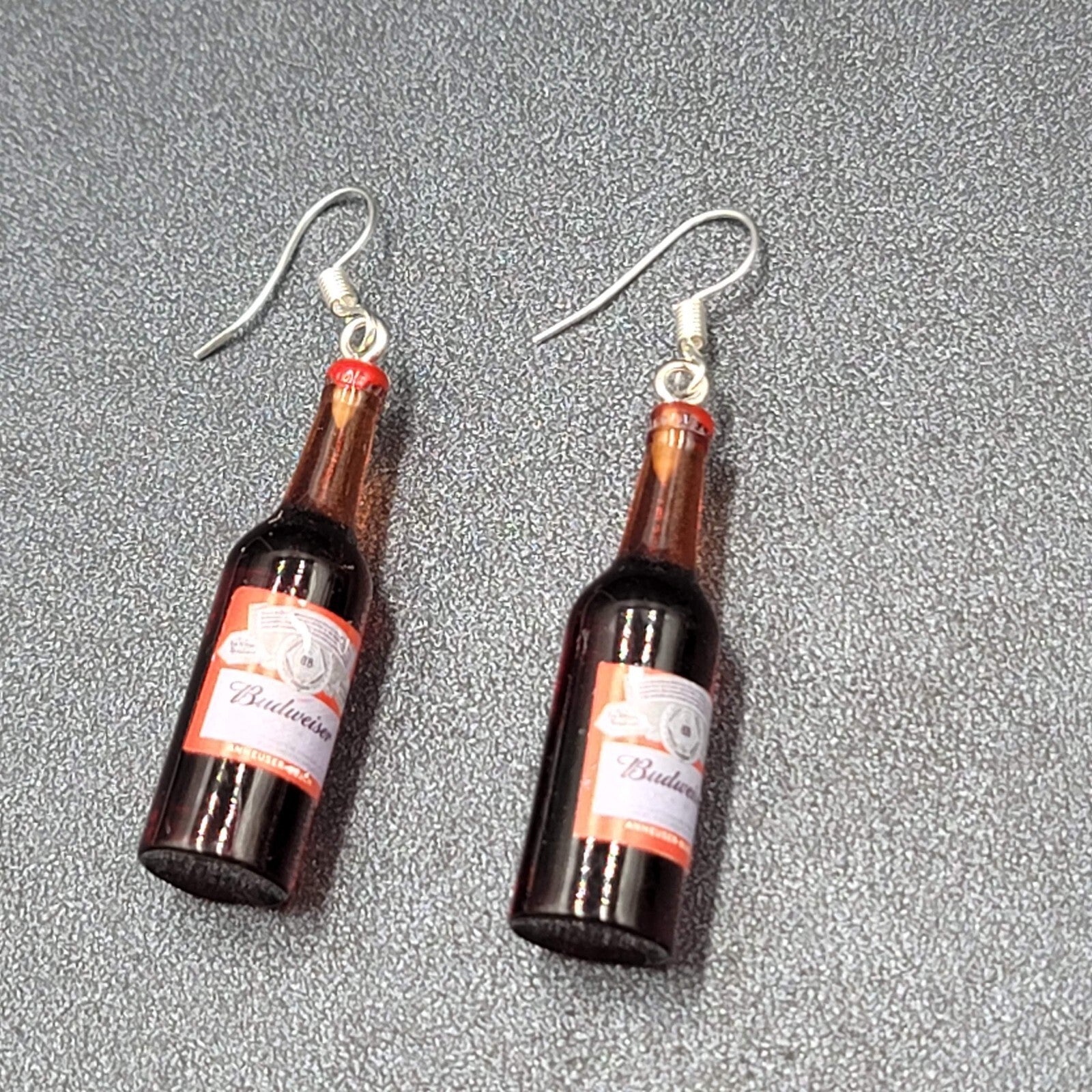 Budweiser Beer Bottle Pierced Earrings 1 5/8" NEW