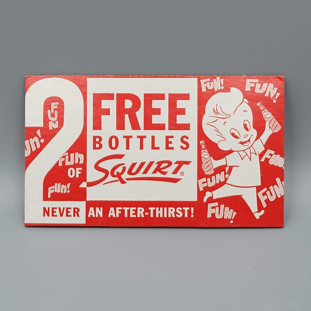 Vintage Cardboard Bottle Carrier  2 Free Bottles of Squirt Unused New Old Stock