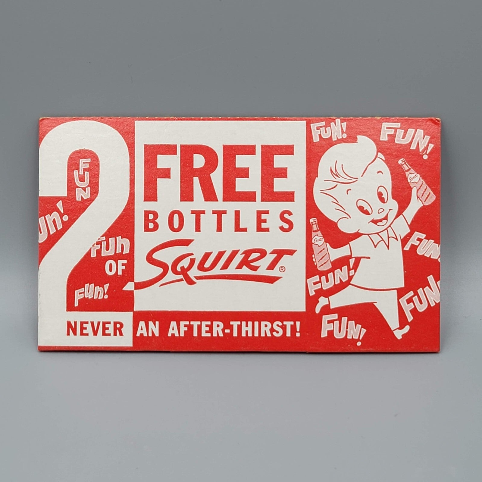 Vintage Cardboard Bottle Carrier  2 Free Bottles of Squirt Unused New Old Stock