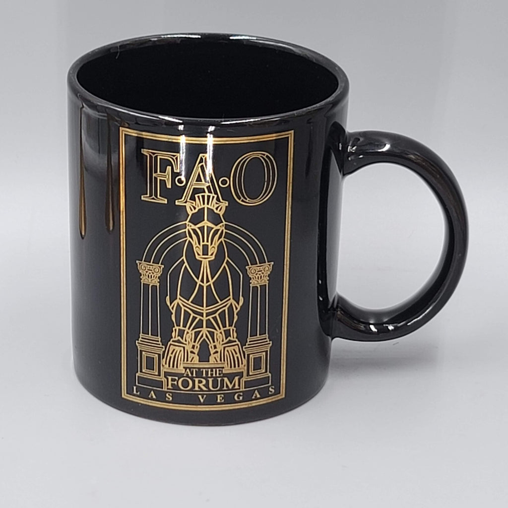 FAO at the Forum Las Vegas Coffee Mug Gold on Black Souvenir