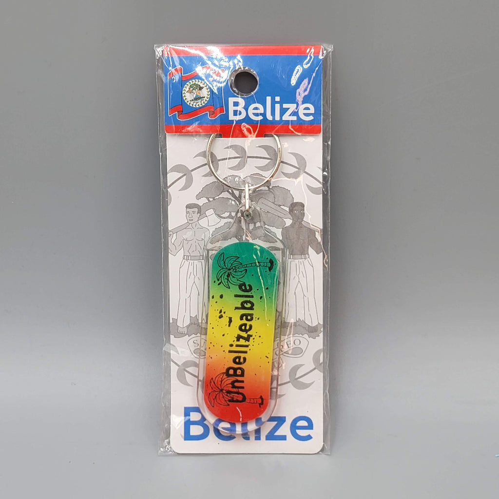 Belize Keychain NWT UnBelizeable Souvenir Acrylic
