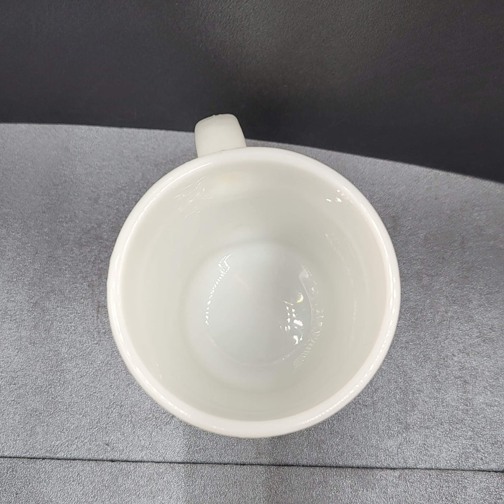 Vintage Oven Proof Anchor Milk Glass Coffee Mug Ribbed Design