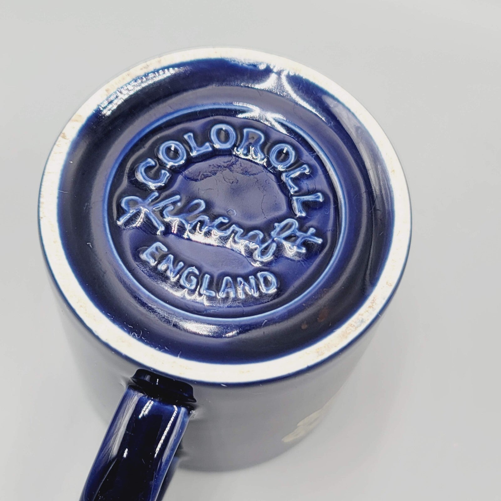 Vintage NAVY KilnCraft Staffordshire England Cobalt Blue Gold Anchor Coffee Mug