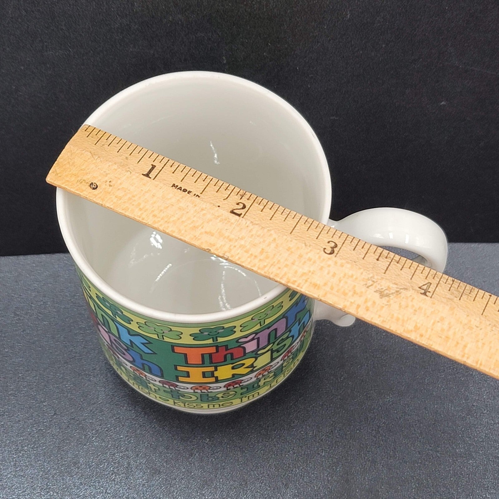 Vintage Courtney Davis Novelty Coffee Mug THINK IRISH Love N Stuff 1984 Enesco