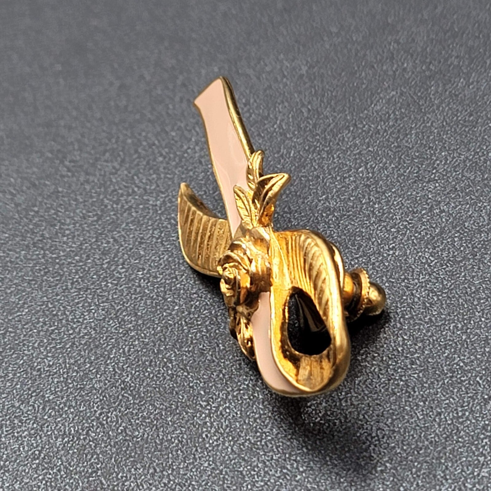 Avon Breast Cancer Awareness Lapel Pin Pink Ribbon Roses Brooch Pin 2" Free ship
