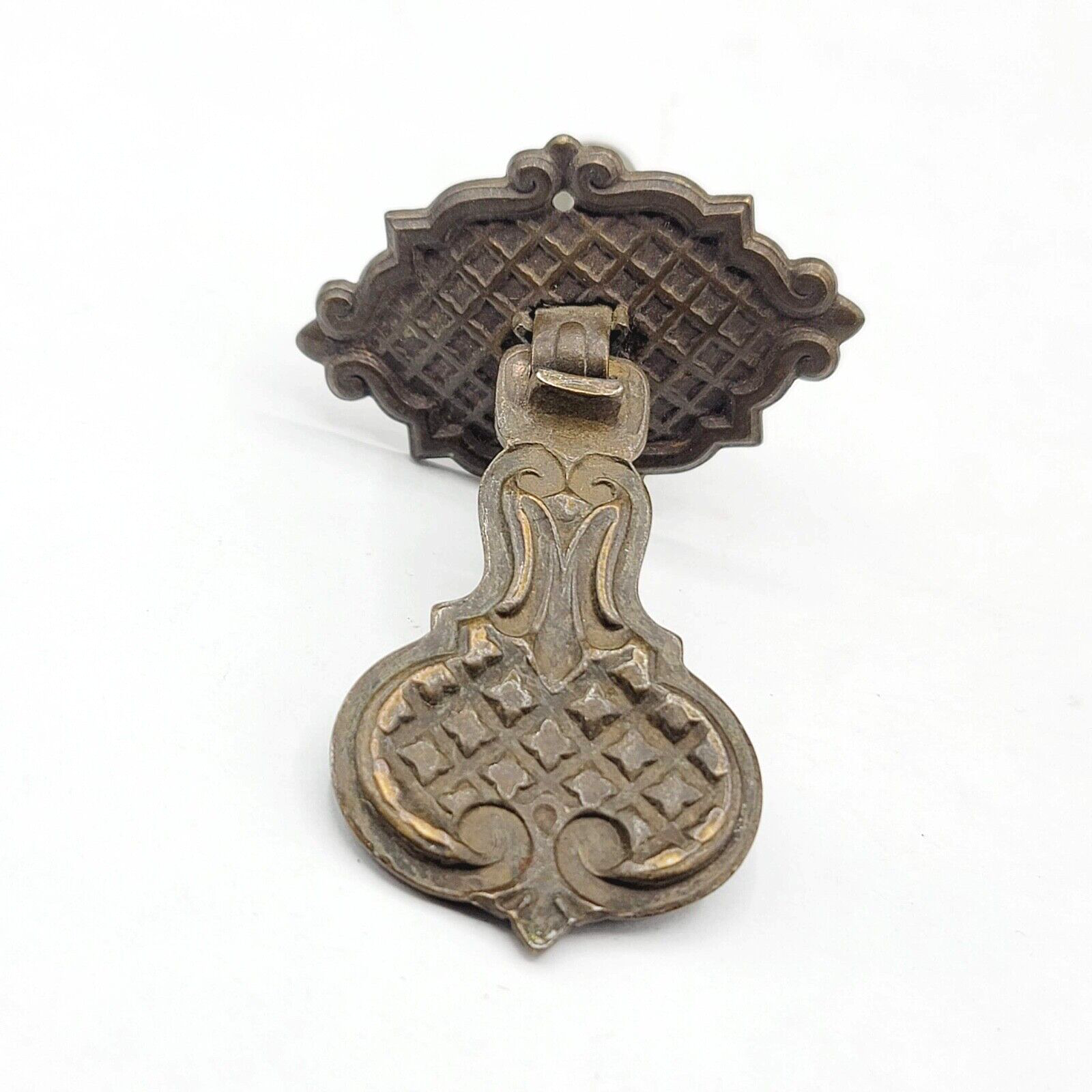 Vintage Steel Drawer Pull Hardware Ornate Drop Bail 6233