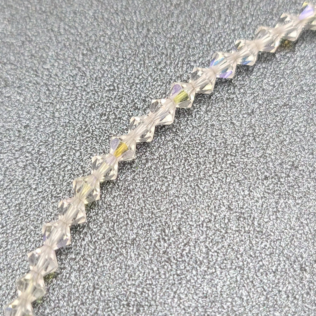 Sterling Silver Anklets Lot of 2 Pink Cleat Bi-cone Crystal Beads 9.75"