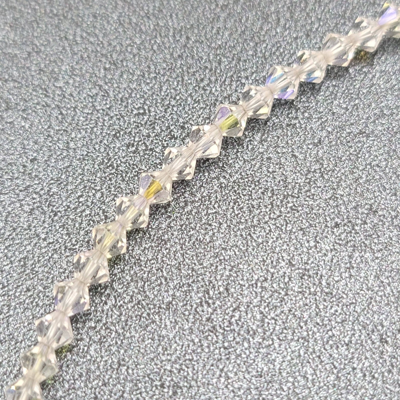 Sterling Silver Anklets Lot of 2 Pink Cleat Bi-cone Crystal Beads 9.75"
