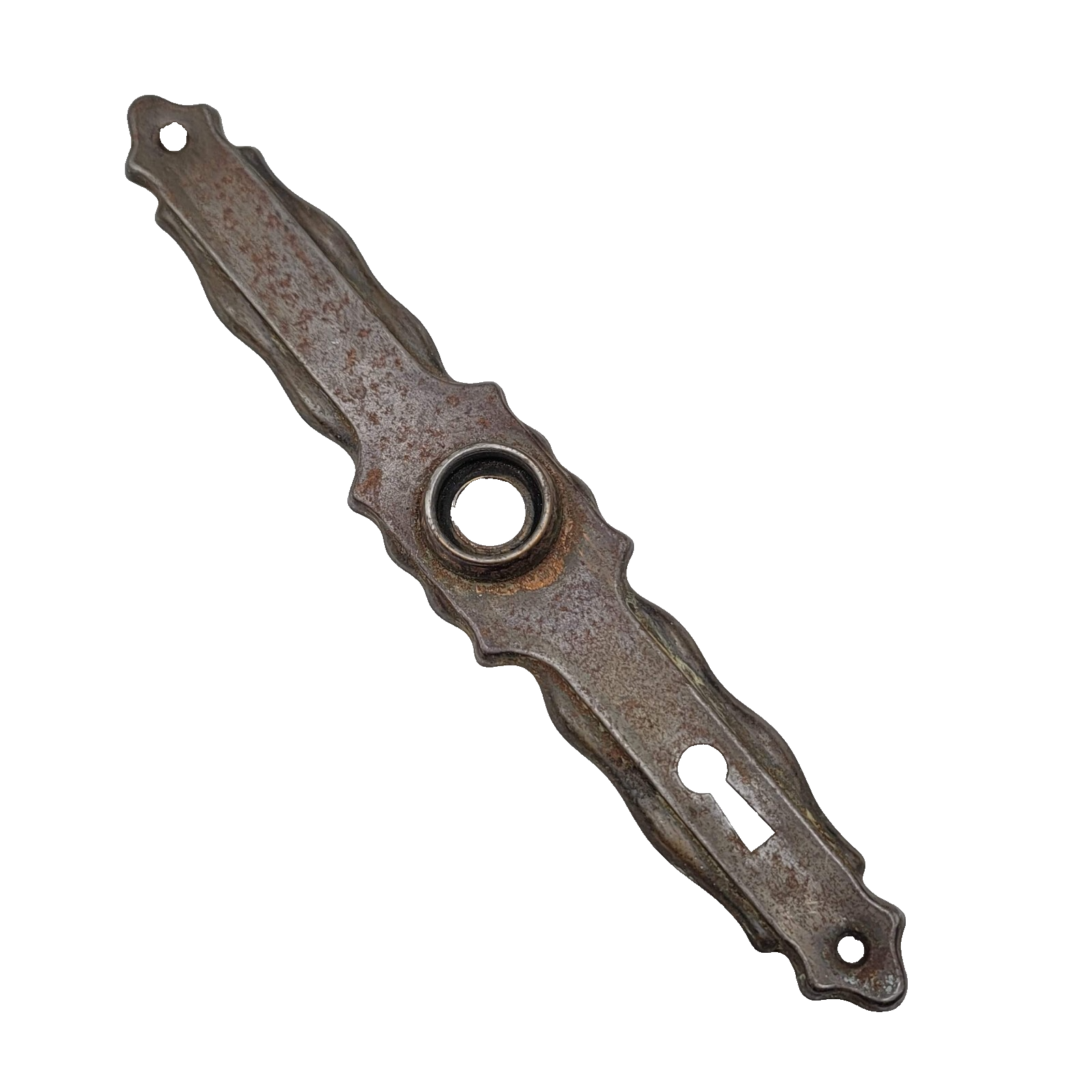 Vintage Doorknob Back Plate Skeleton Keyhole Salvage Hardware Steel