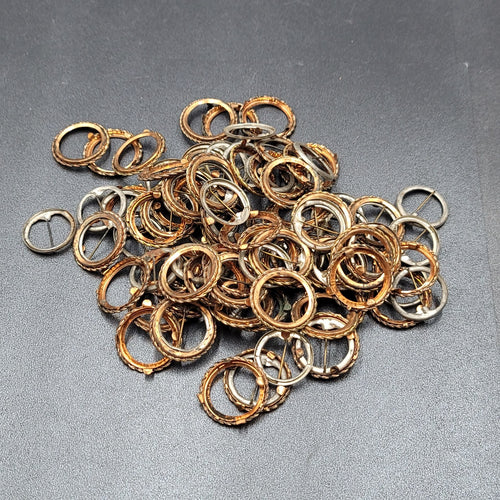 Antique Lot Button Making Supplies 22mm 1 in Back Button Pin Making Kit Metal