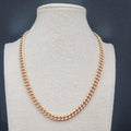 High Polish Gold Plated Cuban Curb Chain Necklace 6mm 17''