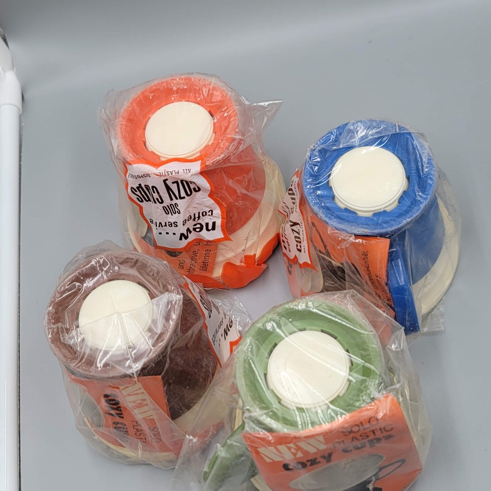 Vintage NOS 70s Solo Cozy Cups Insert Refill & White Holders Set of 2