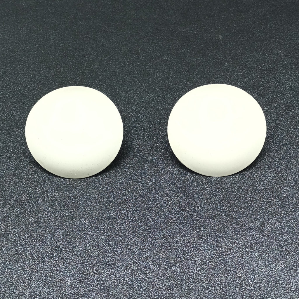 Vintage Pierced Earrings White Enamel Wavy Bent Metal Enamel Drop 1 1/4"