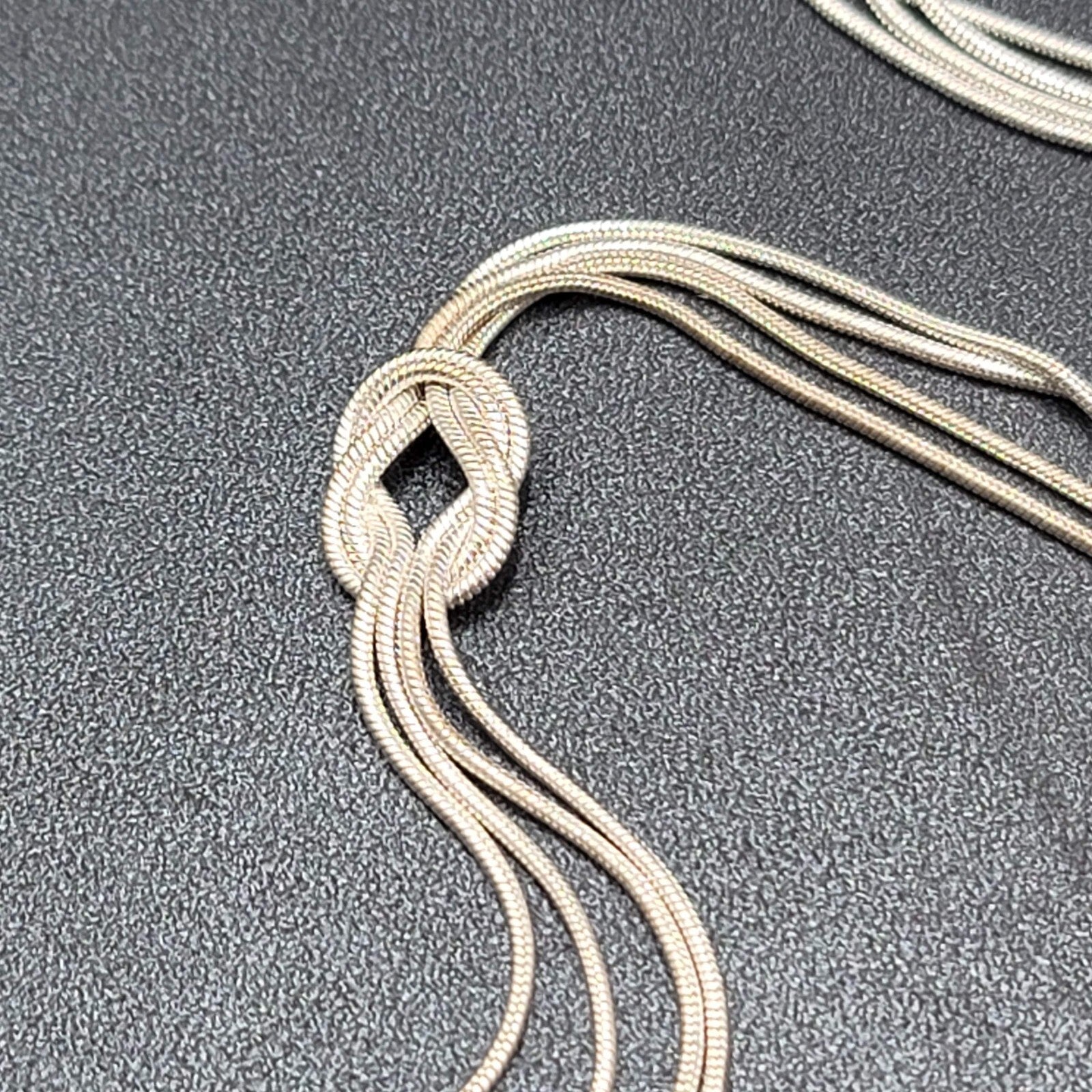 Long Snake Chain Knot Necklace Y Drop 34" - 38"
