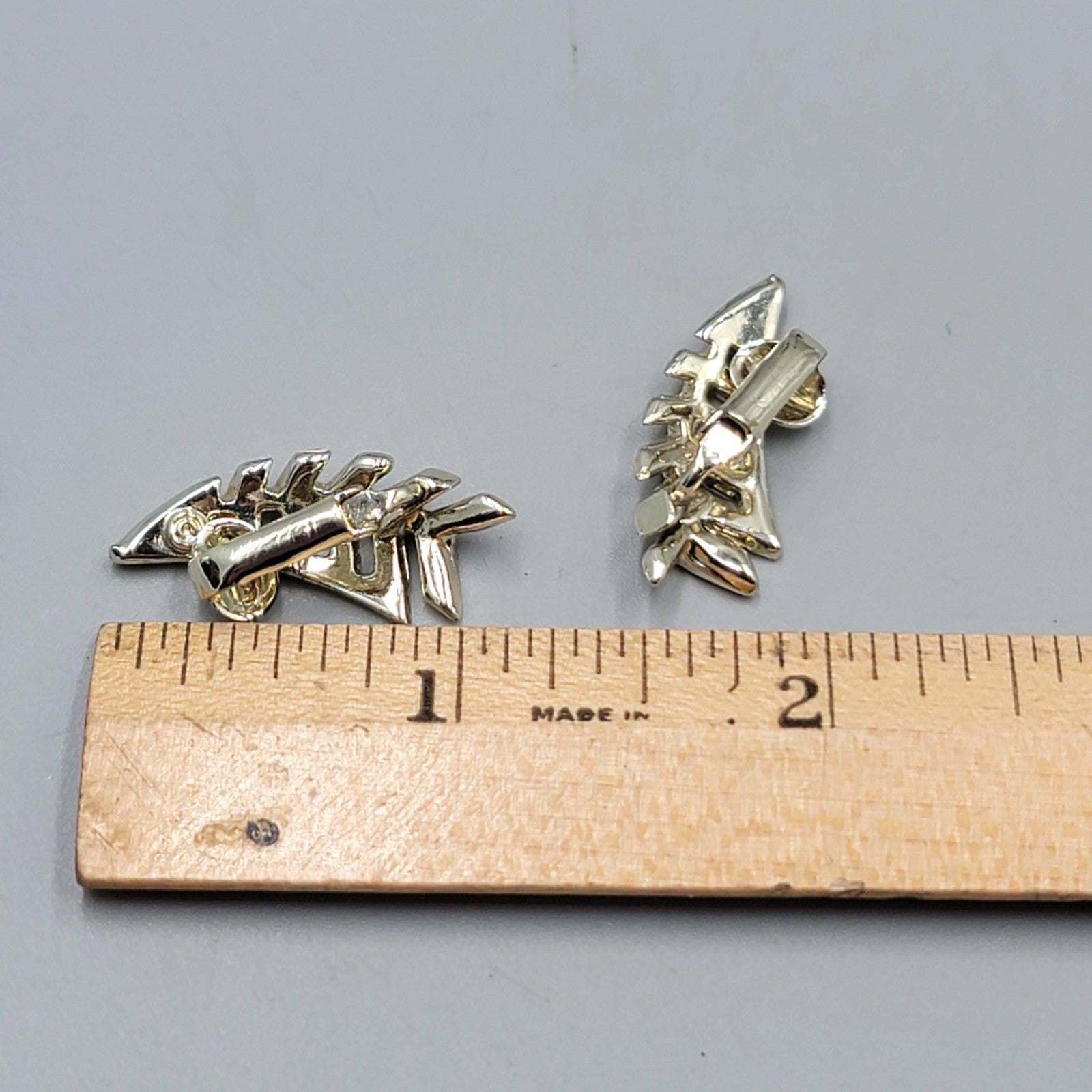 Vintage Pink Enamel Climber Clip on Earrings 1 in