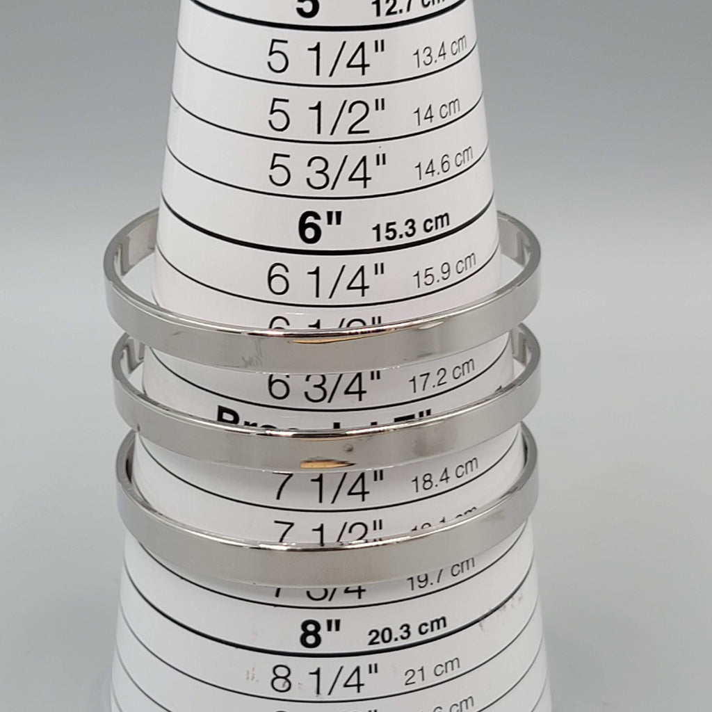 Triple Bar Cuff Bracelet Silver tone Fashion Jewelry 7"