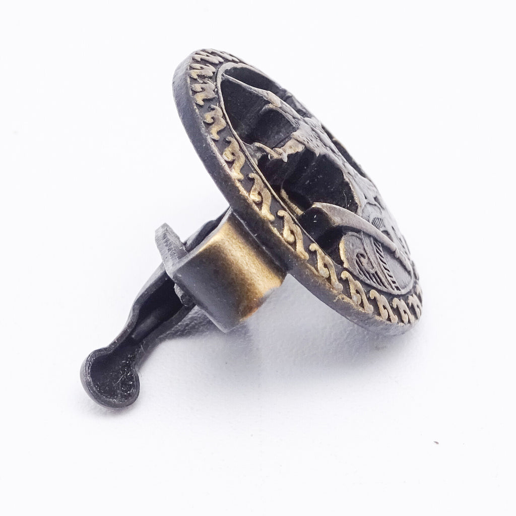 Vintage Cufflinks and Tie Clasp Set Bronze tone Siam Dancers Mens Estate Jewelry
