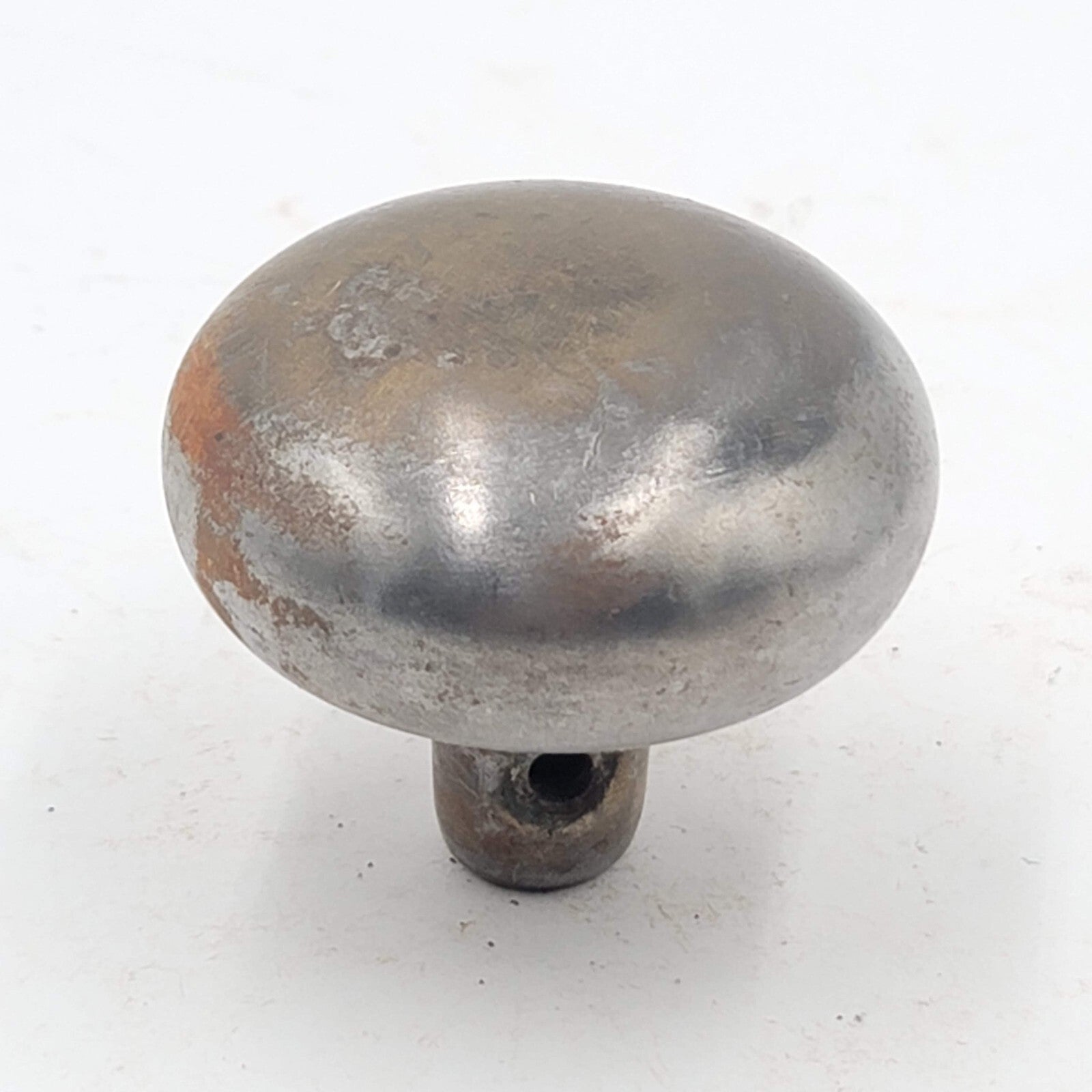 Vintage SINGLE Doorknob Gray Steel Salvage Door Hardware 2.25"
